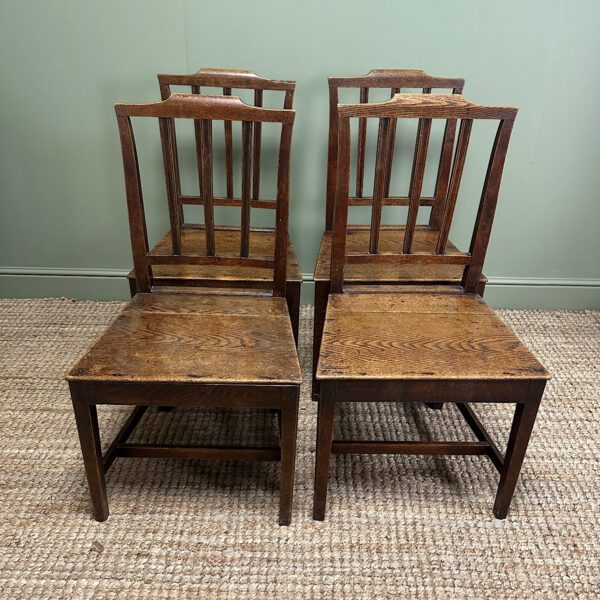 Country House Oak Set of 4 Antique Chairs
