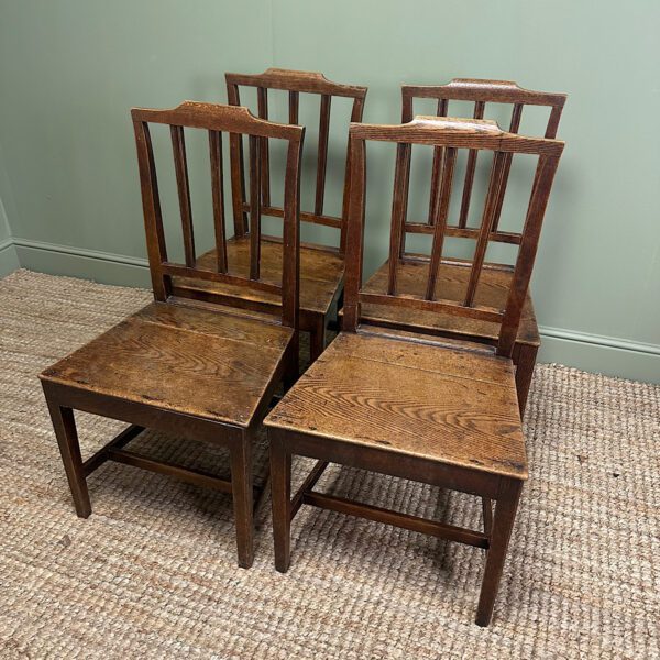 Country House Oak Set of 4 Antique Chairs