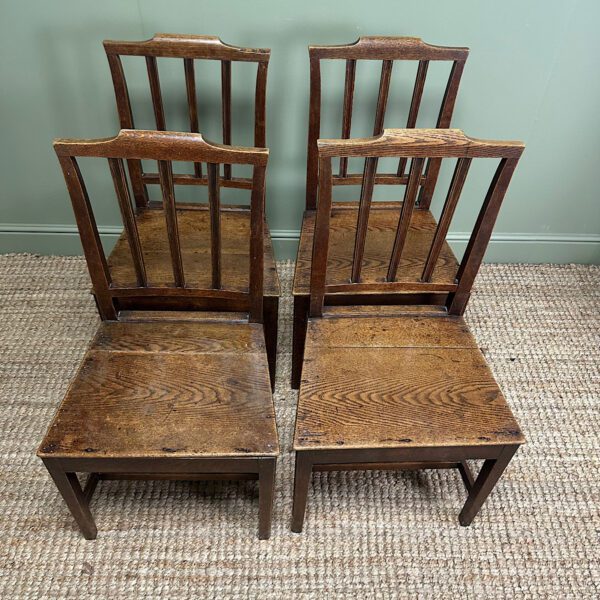 Country House Oak Set of 4 Antique Chairs