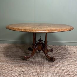 Magnificent Antique Oval Walnut Dining Table