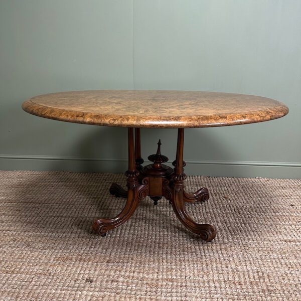 Magnificent Antique Oval Walnut Dining Table