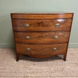 Outstanding Regency Mahogany Antique Bow Fronted Chest of Drawers