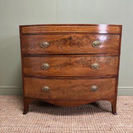 Outstanding Regency Mahogany Antique Bow Fronted Chest of Drawers