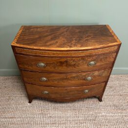 Outstanding Regency Mahogany Antique Bow Fronted Chest of Drawers