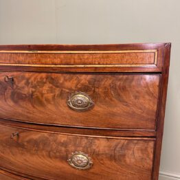 Outstanding Regency Mahogany Antique Bow Fronted Chest of Drawers