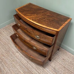 Outstanding Regency Mahogany Antique Bow Fronted Chest of Drawers