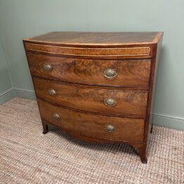 Outstanding Regency Mahogany Antique Bow Fronted Chest of Drawers