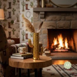 Aluminium Gold Cactus Stem Vase Lifestyle