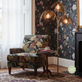 Antique Gold Palm Leaf Floor Lamp