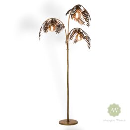 Antique Gold Palm Leaf Floor Lamp