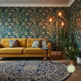 Antique Gold Palm Leaf Floor Lamp