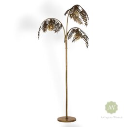 Antique Gold Palm Leaf Floor Lamp