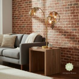 Antique Gold Palm Leaf Table Lamp