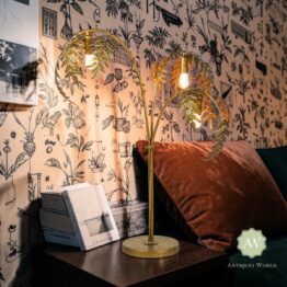 Antique Gold Palm Leaf Table Lamp