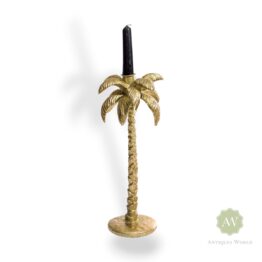 Antique Gold Palm Tree Candle Holder