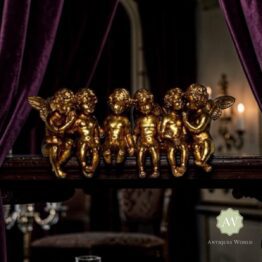 Antique Gold Sitting Row of Cherubs
