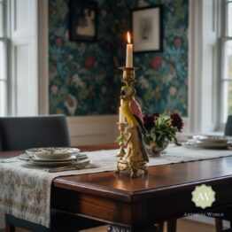 Antiqued Ornate Parrot Candle Holder