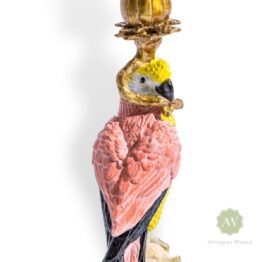 Antiqued Ornate Parrot Candle Holder