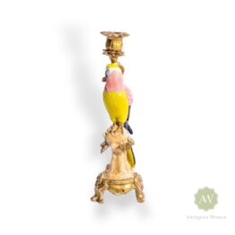 Antiqued Ornate Parrot Candle Holder