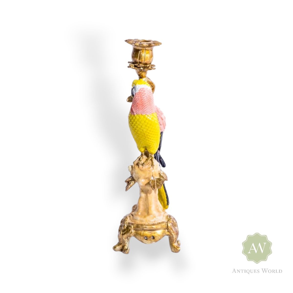Antiqued Ornate Parrot Candle Holder 2 Antiqued Ornate Parrot Candle Holder