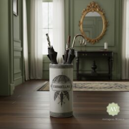 Antiqued White Ceramic Umbrella Stand