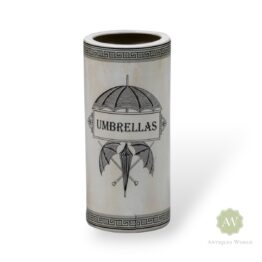 Antiqued White Ceramic Umbrella Stand
