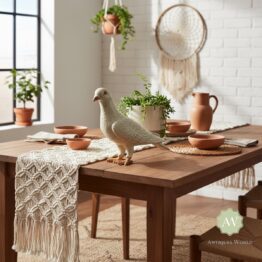 Cast Iron Standing White Dove Figure