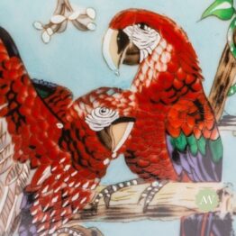 Colourful Parrot Floral Ceramic Vase