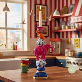 Elephant & Cockatoo Ornate Circus Stack Candle Holder