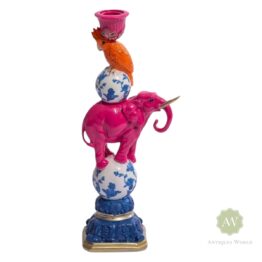 Elephant & Cockatoo Ornate Circus Stack Candle Holder
