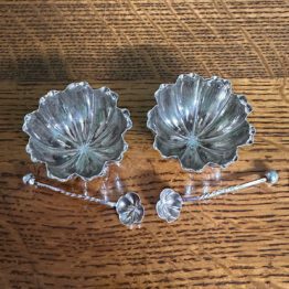 Pair of Antique Silver Salts with Spoons