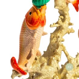 Large 3 Fish on Coral Candle Holder