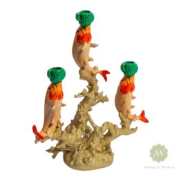 Large 3 Fish on Coral Candle Holder