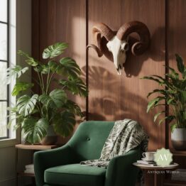 Natural Ram Skull Wall Head