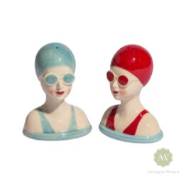 Set of Ceramic Beach Swimmers Salt & Pepper Shakers