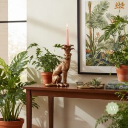 Sitting Leopard Candle Holder