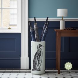 White Ceramic Penguin Umbrella Stand