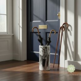 White Ceramic Umbrella Stand