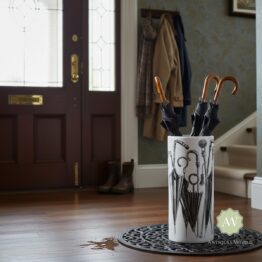 White Ceramic Umbrella Stand