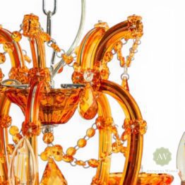 Amber 5 Branch Murano Chandelier
