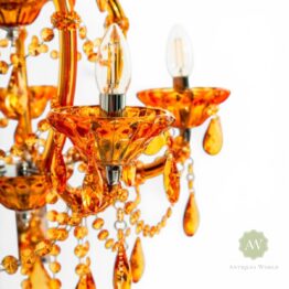 Amber 5 Branch Murano Chandelier