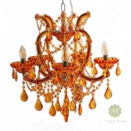 Amber 5 Branch Murano Chandelier