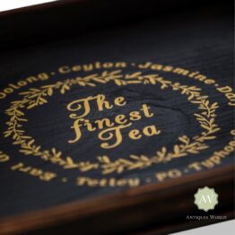 Antique Black Wooden Finest Tea Tray