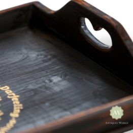 Antique Black Wooden Finest Tea Tray