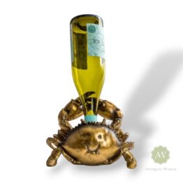 Antique Gold Thirsty Crab Wine Bottle Holder