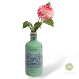 Cambridge Blue Ceramic Gin Bottle Stem Vase