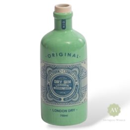 Cambridge Blue Ceramic Gin Bottle Stem Vase