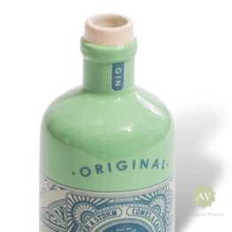 Cambridge Blue Ceramic Gin Bottle Stem Vase