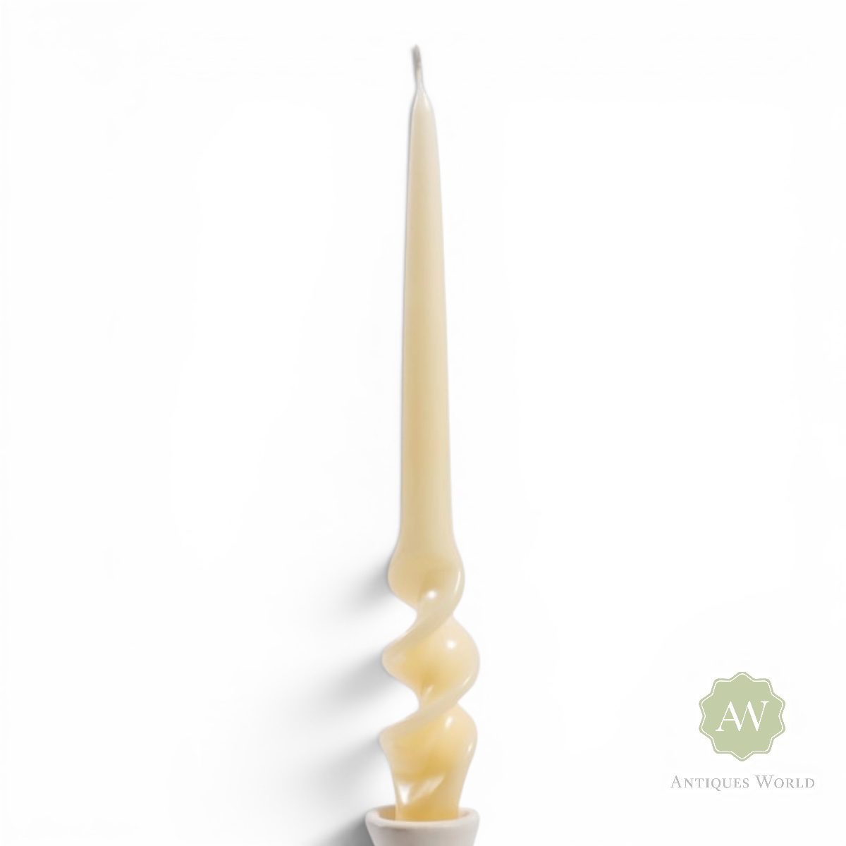 Hand Turned Gloss Taper Candles 5 Cream Hand Turned Gloss Taper Candles