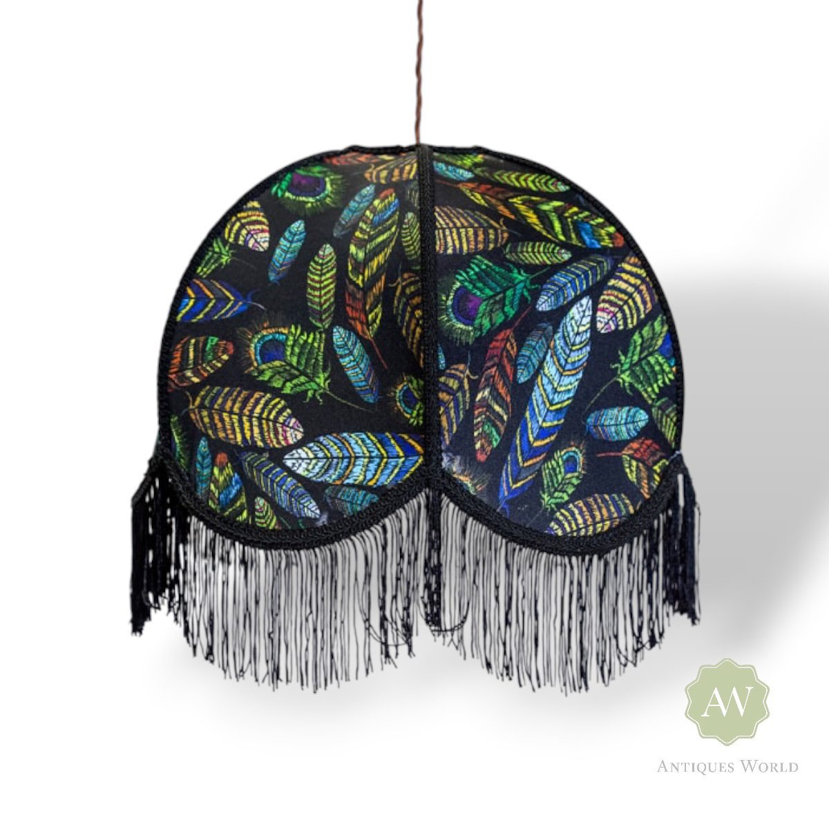 Feather Design Frilled Lampshade 1 Feather Design Frilled Lampshade